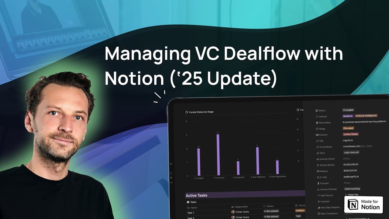 FundMate is a an operating system spannig dealflow funnel management, network management, tasks,  portfolio CRM and more designed specifically for micro VCs, solo GPs and angels investors.