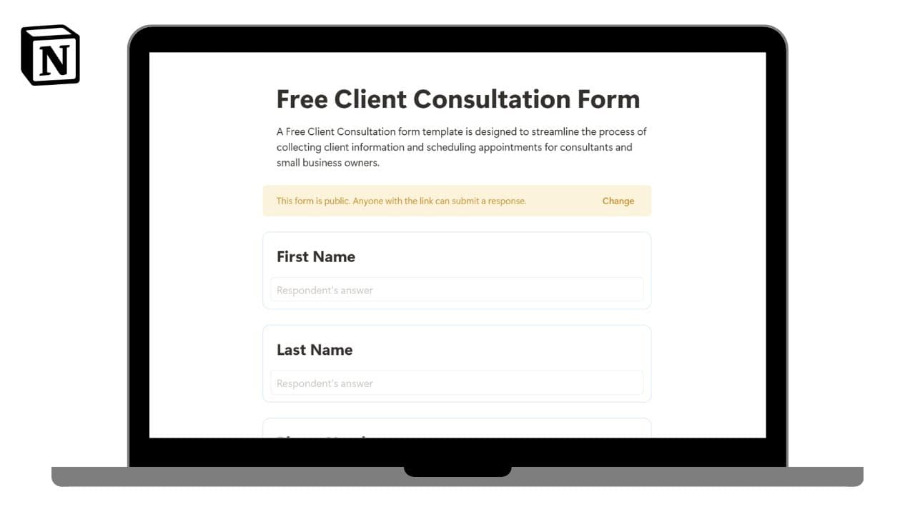 Easy Client Consultation Forms Template

Track all Client Consultations with ease in this simple and easy to use Client Consultation Forms template.

Generate PDF Documents in bulk using https://www.pdfoutput.com/
