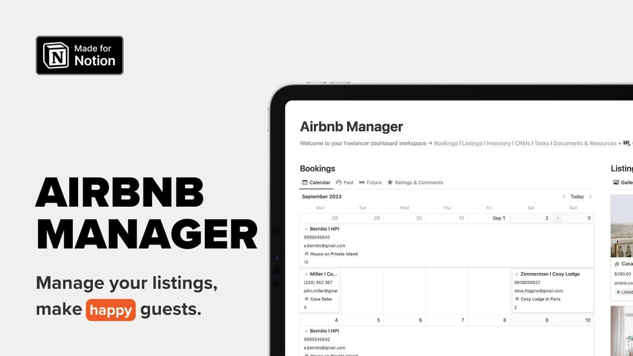Get your Airbnb business organized, provide the best experience to your guests, and receive only good reviews
