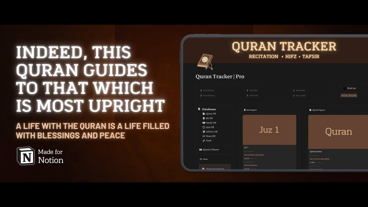 Simplify your Quran journey on Notion
Stay motivated with an easy, inspiring design ⭐
Use code 𝗗𝗜𝗦𝟯𝟱 now and get 35% off! 💸