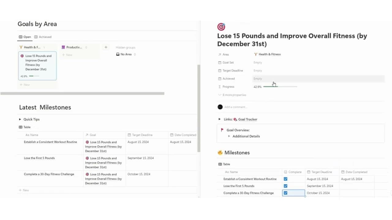 2025 Goal Planner and Tracker

The Goal Tracker is your ultimate tool for turning transformative aspirations into tangible results. It goes beyond ordinary task managers by focusing on broader, meaningful milestones that serve as stepping stones to your bi