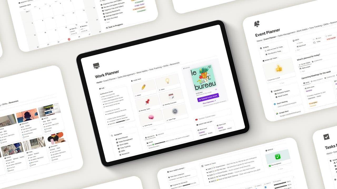 Welcome to the Work Planner Notion Template, your go-to solution for planning, organizing, and managing all your work-related tasks!