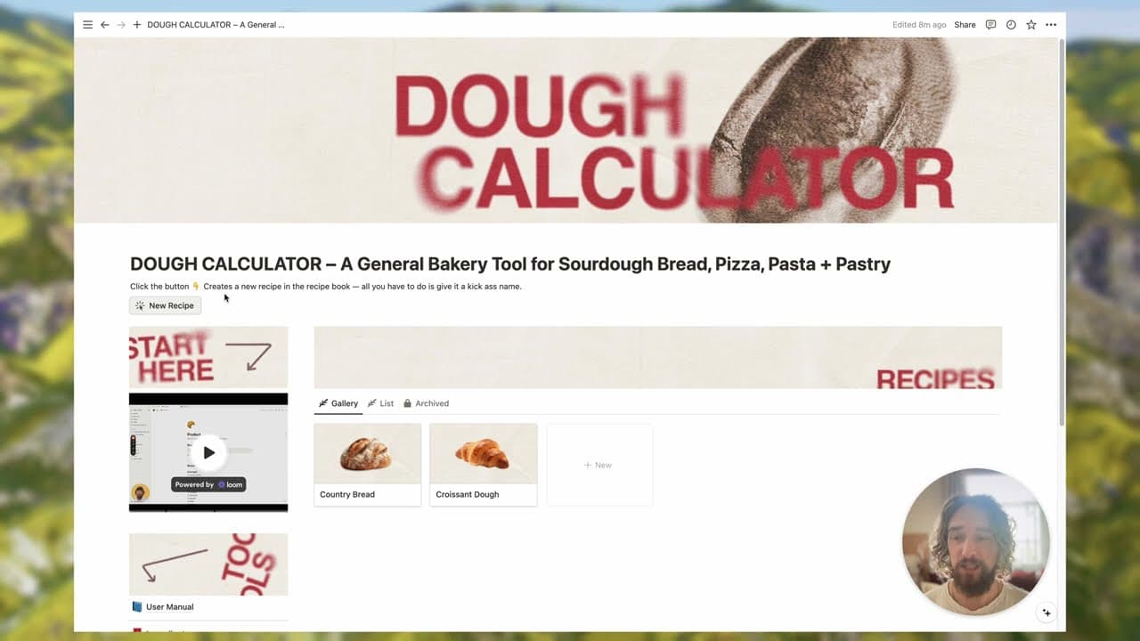 Bake Sourdough Bread, Pizza, Pasta, Pastry, Cakes and much more. A General Bakery Tool and Digital Bakers Recipe Book.