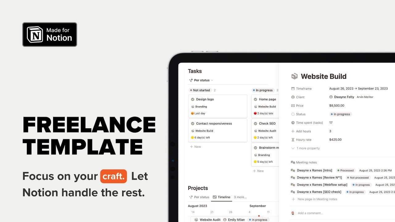 All-in-one dashboard to help you manage your tasks, projects, finances, marketing, invoicing & more