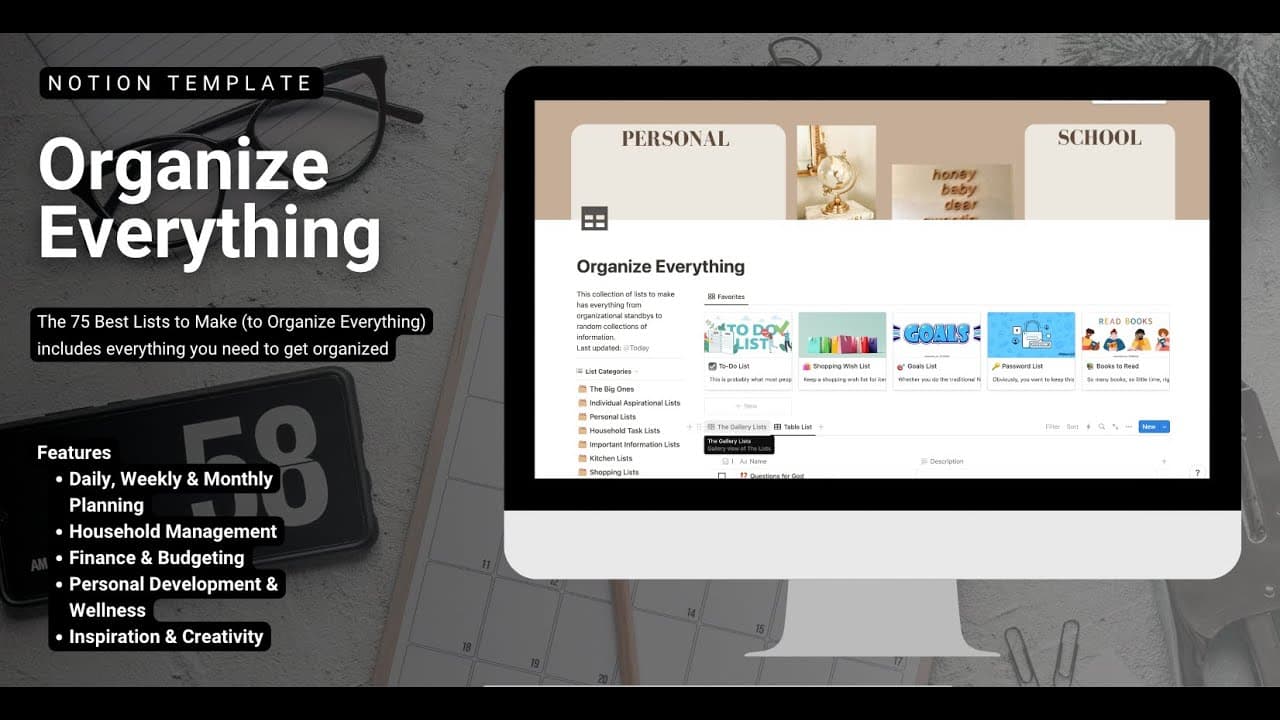 The 75 Best Lists to Make (to Organize Everything) includes everything you need to get organized