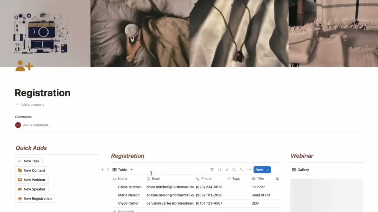 Take control of your webinar planning process with content, speaker, registration, and goal tracking. Perfect for event managers, marketing teams, and anyone organizing professional webinars who wants to elevate their virtual event management game!