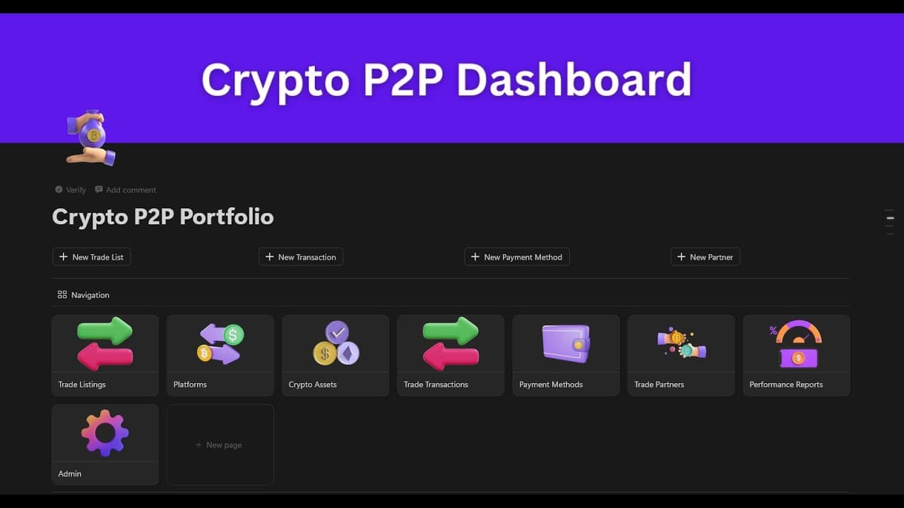 Track your peer-to-peer trades, profits, listings & more – across 15 currencies – all in one Notion system.