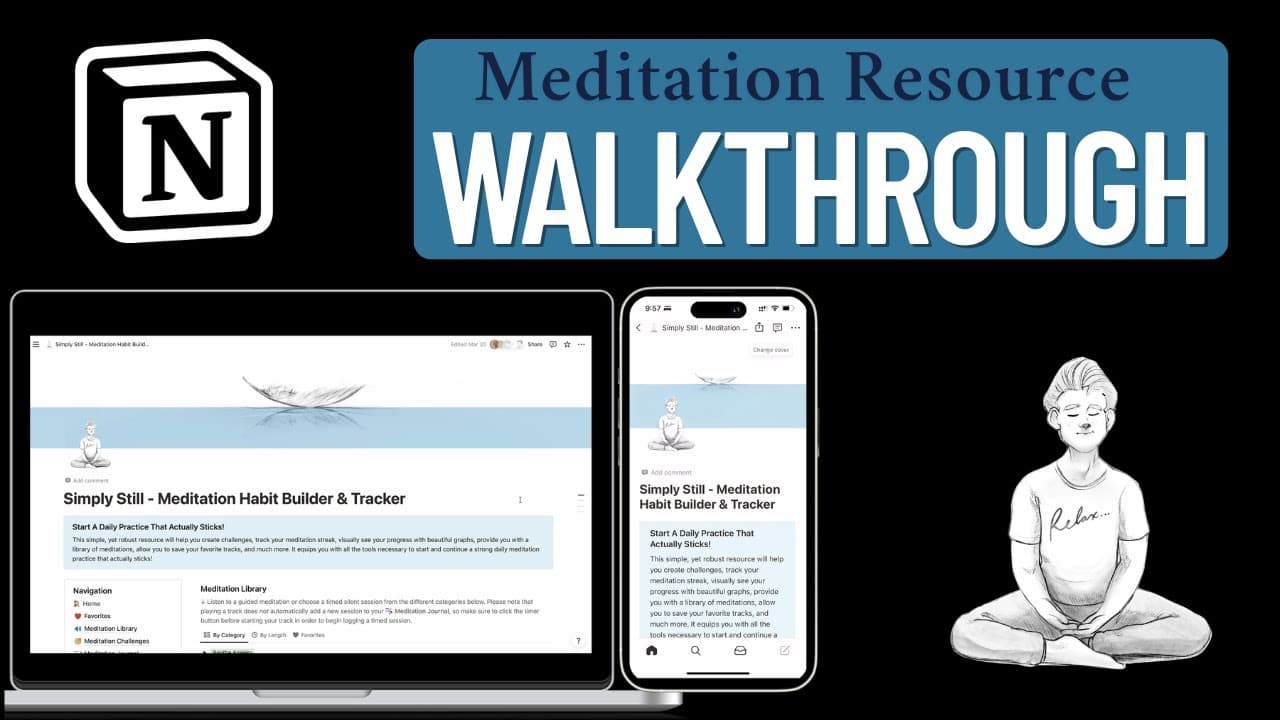 This simple, yet robust resource will help you create challenges, track your meditation streak, visually see your progress with beautiful graphs, provide you with a library of meditations, allow you to save your favorite tracks, and much more. 