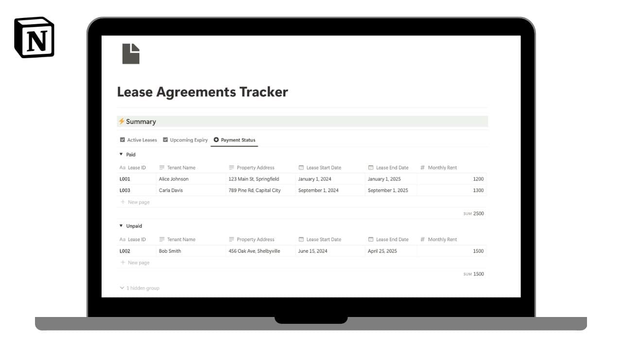 Easy Lease Agreements Tracker Template

Track all Lease Agreements related details in this simple and easy to use Lease Agreements Tracker template.

Generate PDF Documents in bulk using https://www.pdfoutput.com/