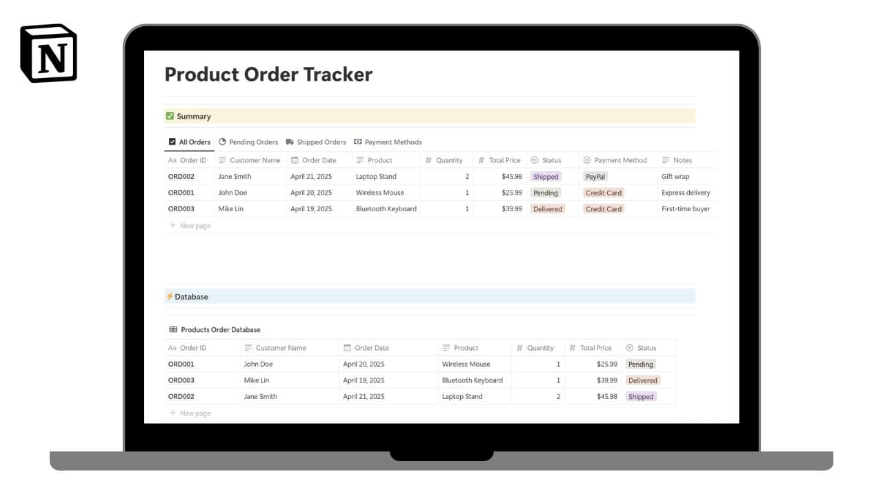 Easy Product Order Tracker Template

Track all Orders related details in this simple and easy to use Product Order template.

Generate PDF Documents in bulk using https://www.pdfoutput.com/