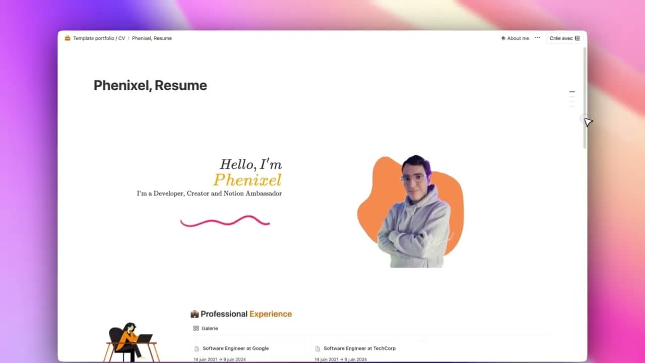 🌐 Turn your Notion workspace into a stunning online CV and portfolio. This template provides a complete solution for professionals who want to showcase their career journey, skills, and achievements through an elegant and easily shareable website format.
