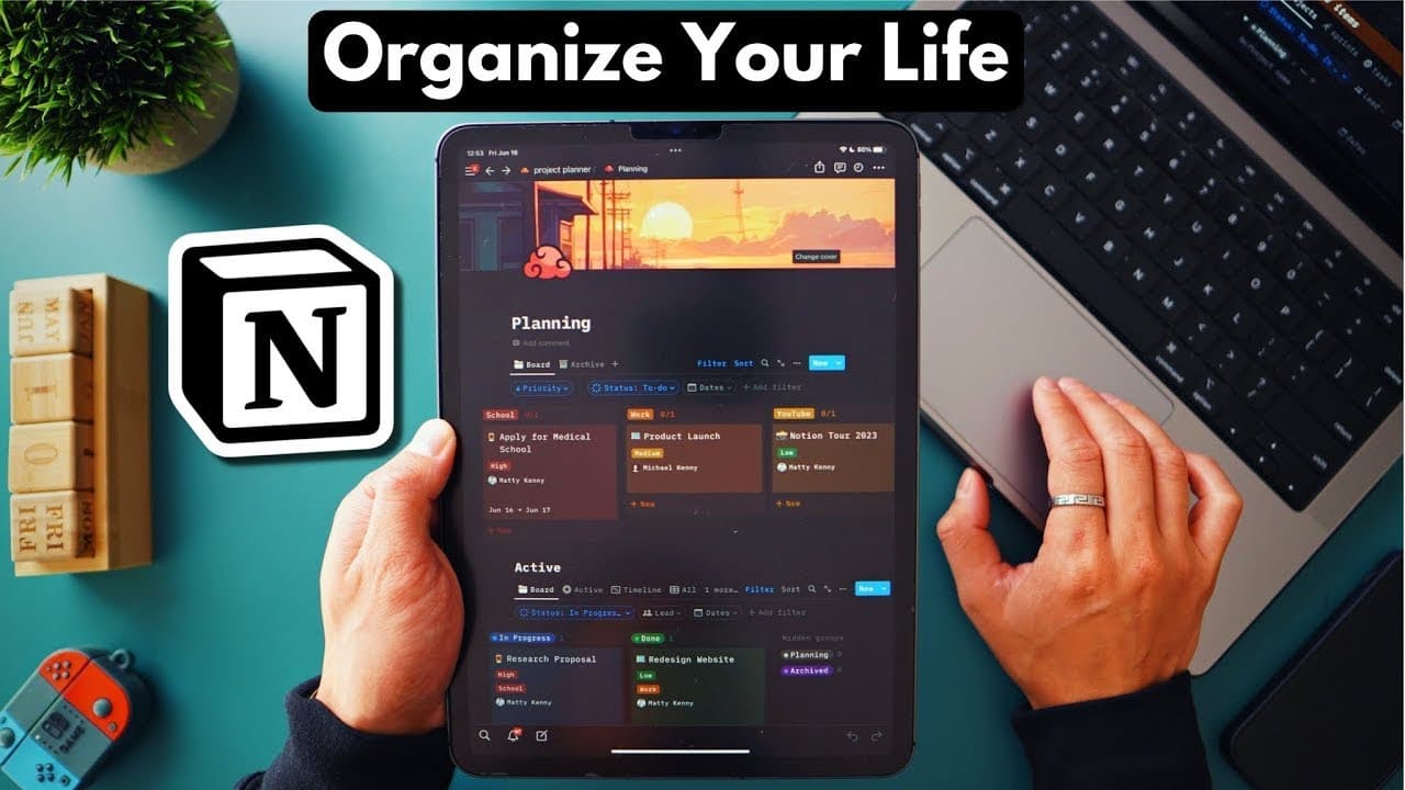 Manage your life by planning personal projects or work sprints using this all-in-one workspace. This is the perfect template for personal and team productivity to organize tasks and notes to stay focused.