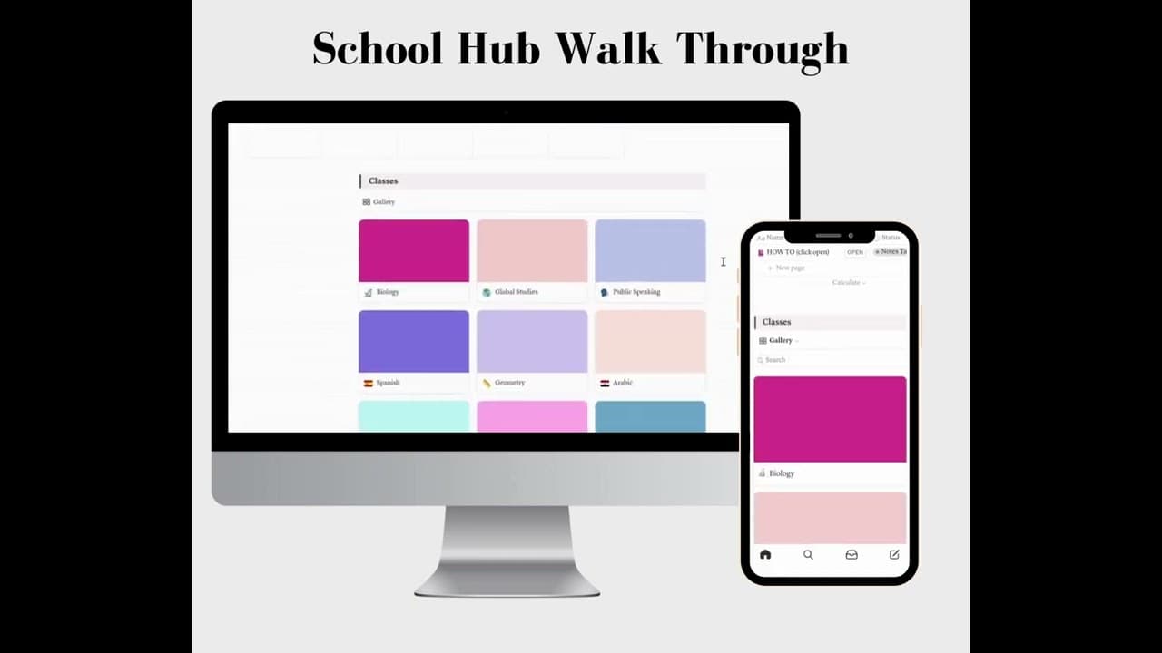 
Stay organized with the School Hub Notion Template! This pink aesthetic student planner features assignment trackers (table + calendar views), assessment planners, built-in notes, study tips, and a quick-start guide. Perfect for students who love style and simplicity!