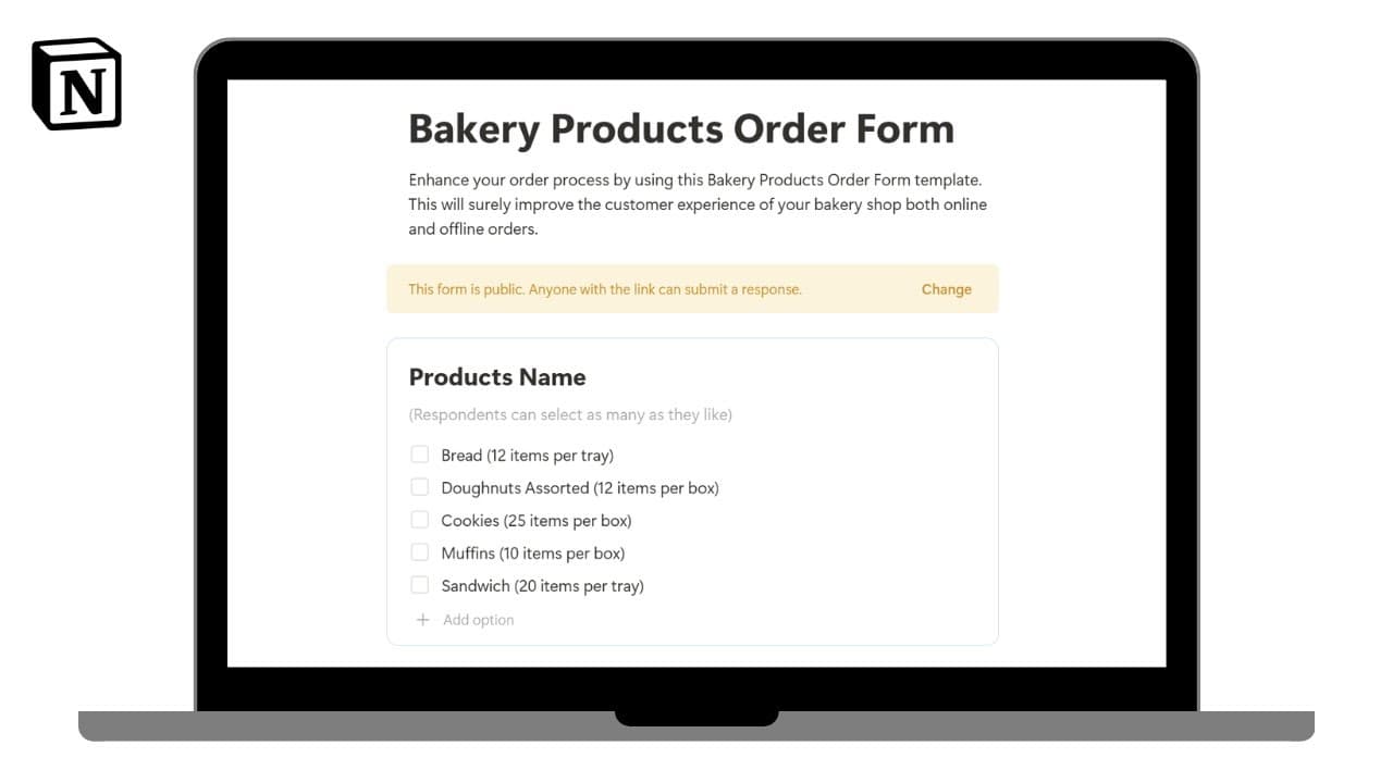 Easy Bakery Product Order Forms Template

Track all Bakery Product Orders with ease in this simple and easy to use Forms template.

Generate PDF Documents in bulk using https://www.pdfoutput.com/