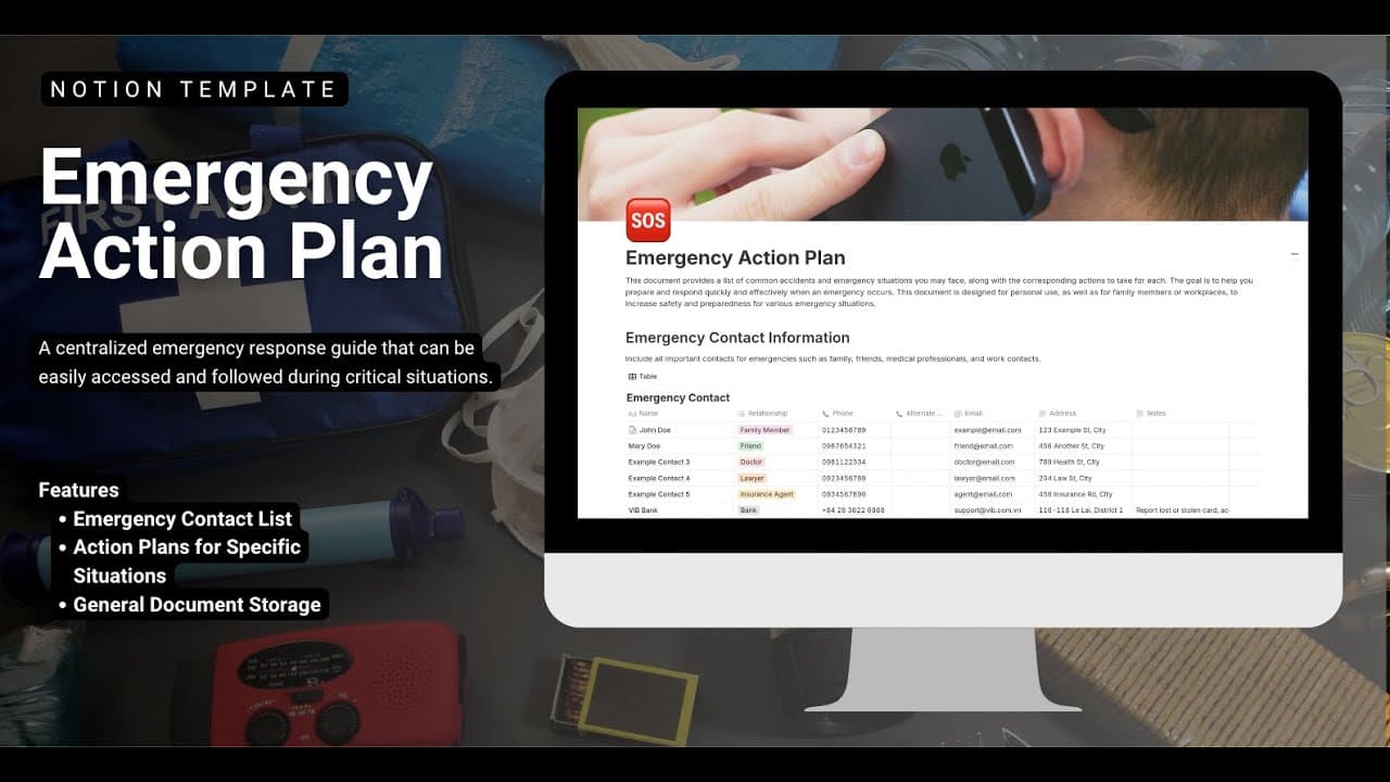 Emergency preparedness steps and specific action plans for various scenarios to ensure safety, efficiency, and proper communication during critical situations.
