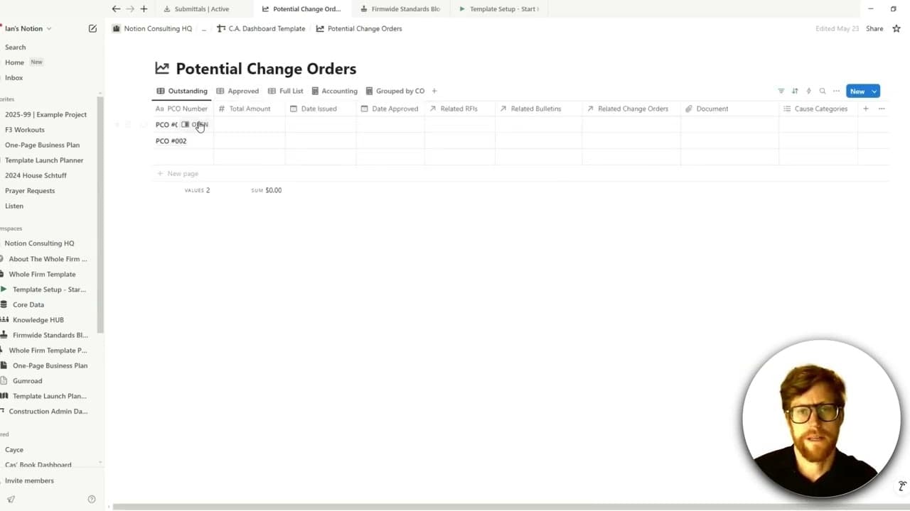 A dashboard to log, organize, interrelate, author and share construction administration paperwork on a project by project basis...all branded to your firm. Includes detailed setup instructions / video. 