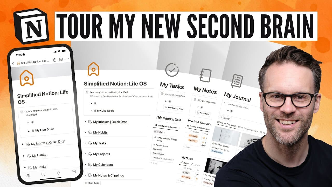 Simple, powerful & optimised. Inspired by the simplicity of paper planners - this is the ultimate Notion second brain template for newer users and those who love to keep it simple!