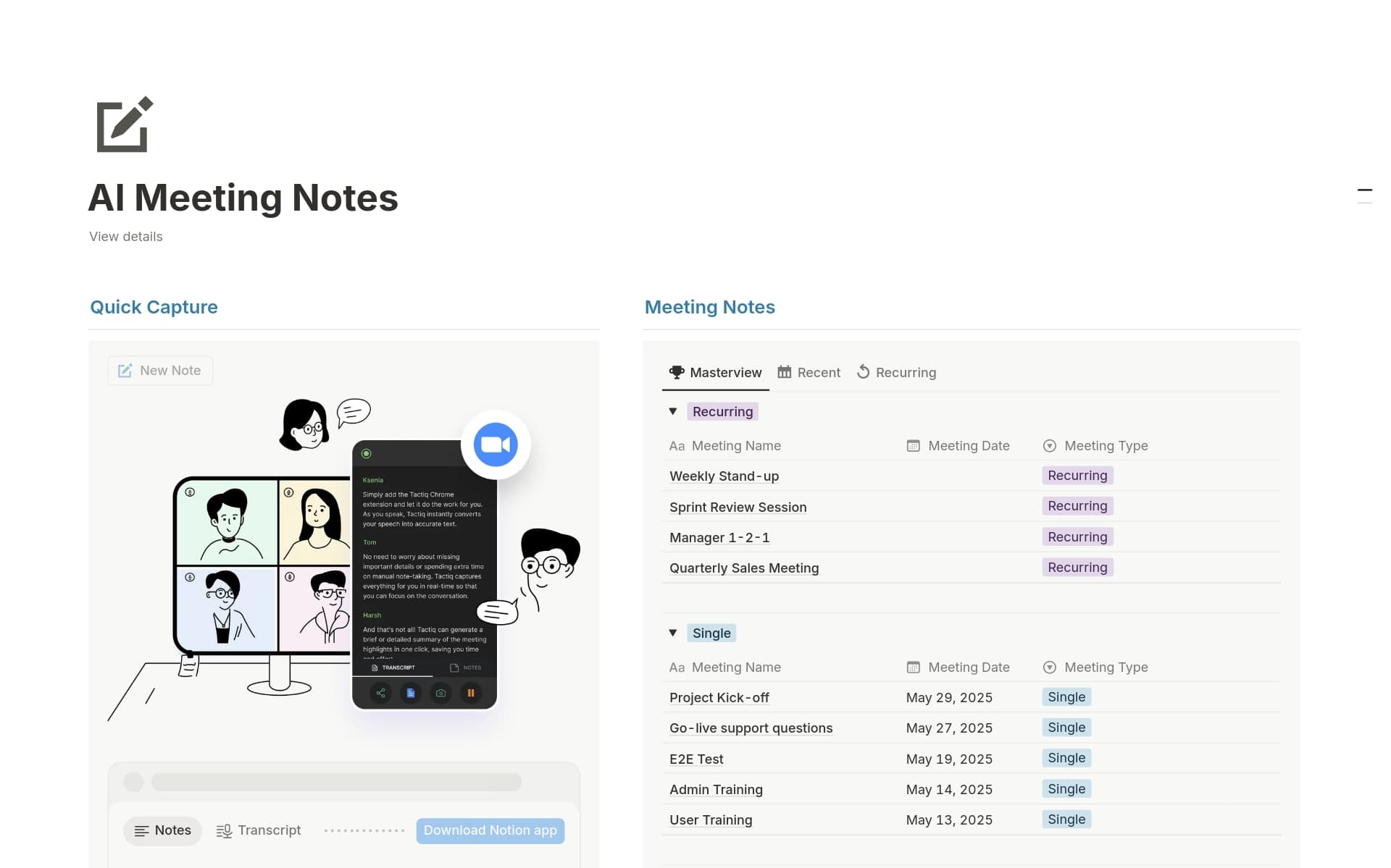 AI note-taking tools for students shown in Notion AI interface