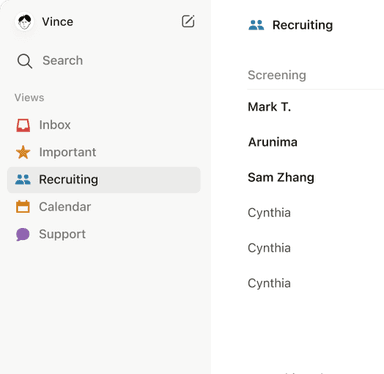 A preview image of the notion mail app
