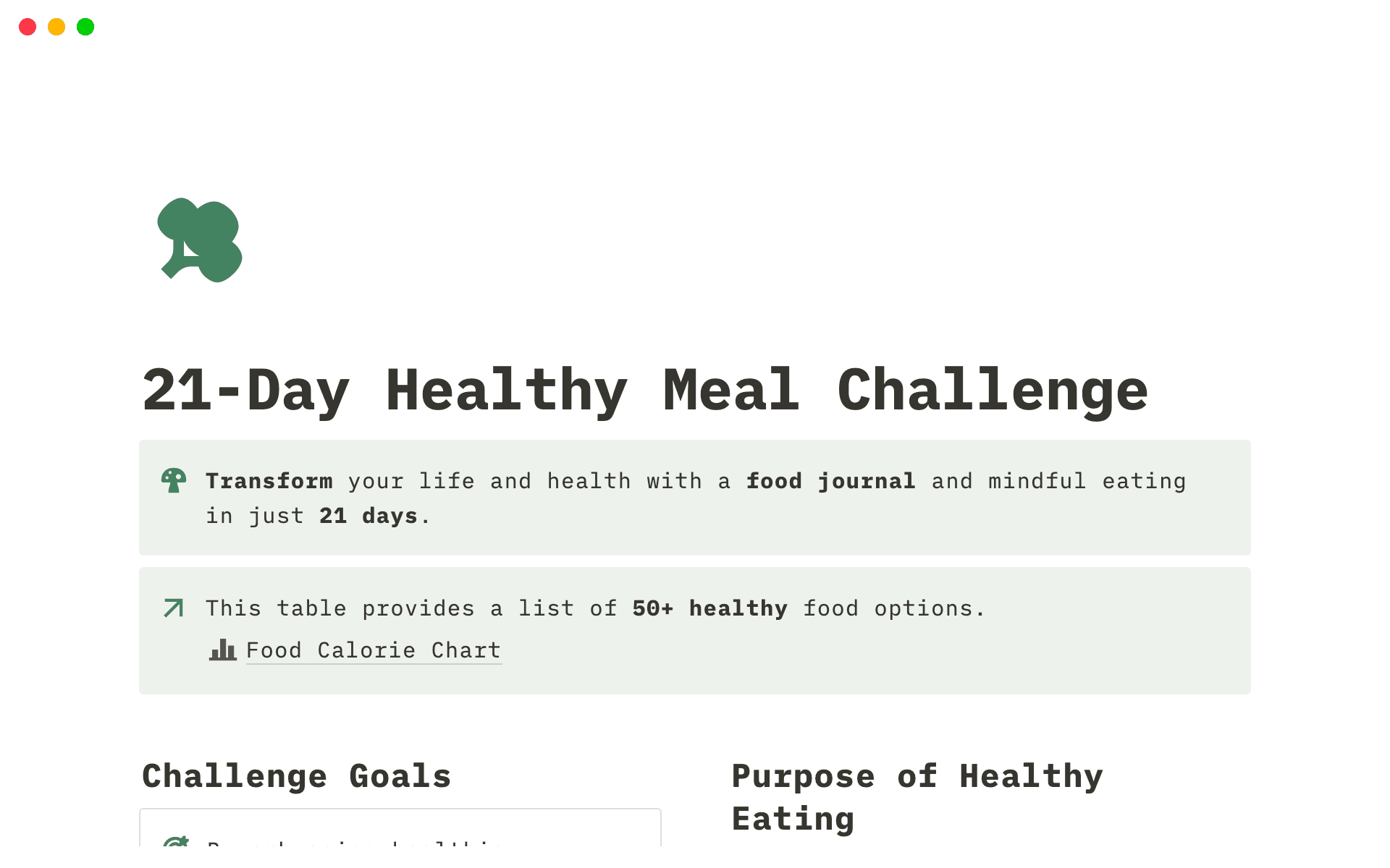 21 day healthy meal challenge