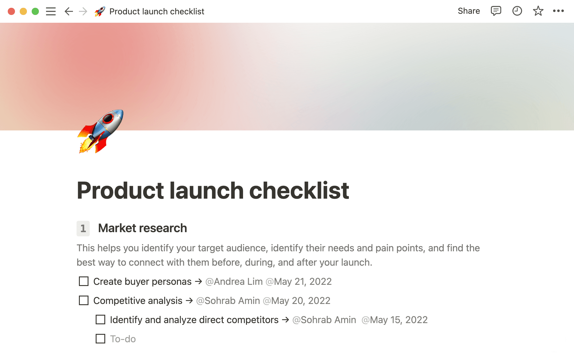 Create a product plan in Notion to set your development in the right direction