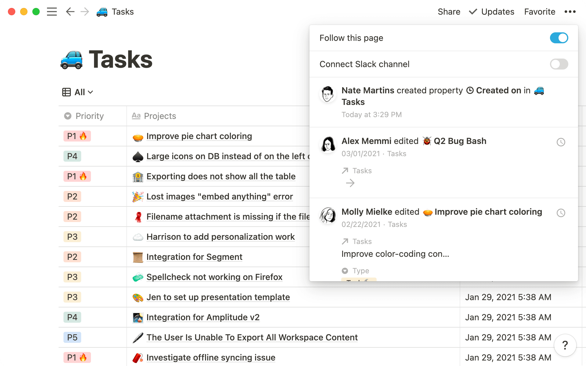 See what’s changed in every Notion page.