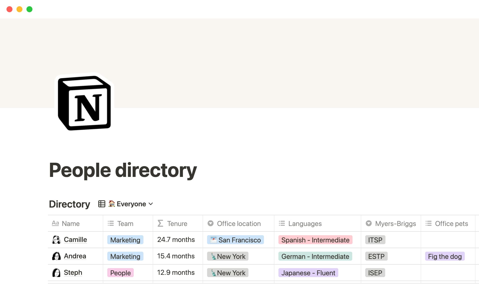 Create a space for your employees in your business directory.