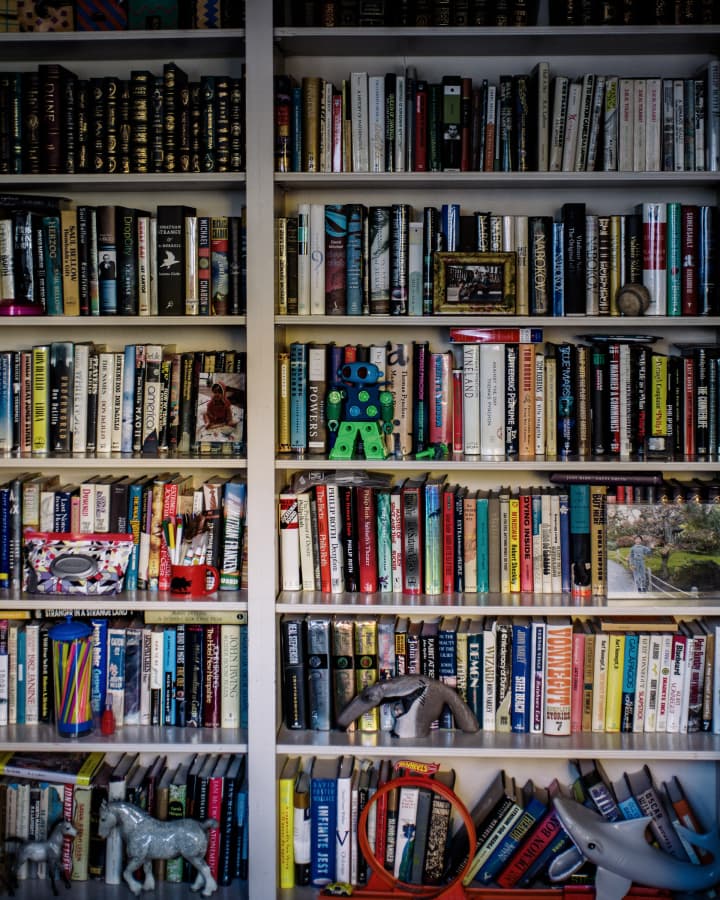 Andy's bookshelf.