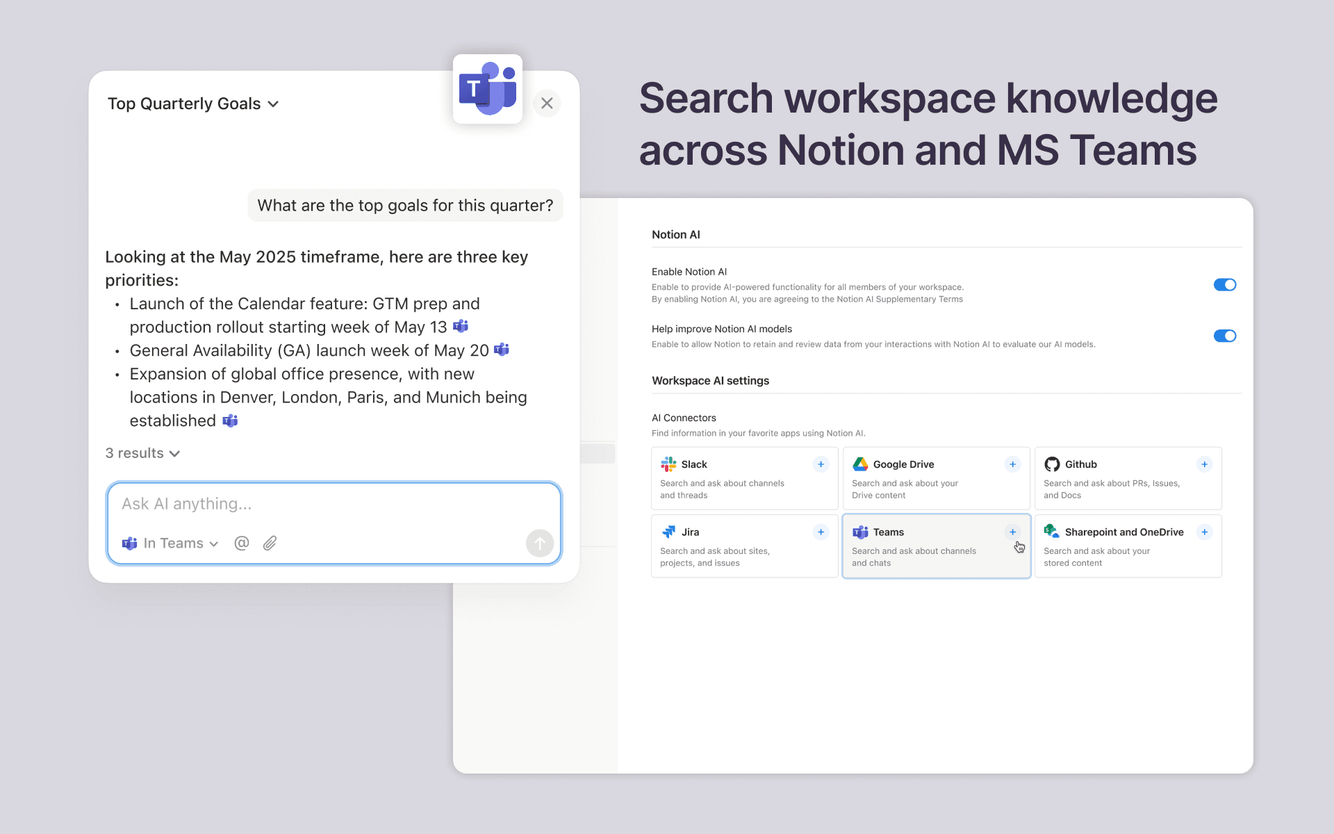 Notion AI Connector for MS Teams Integrations Connect Your Apps with