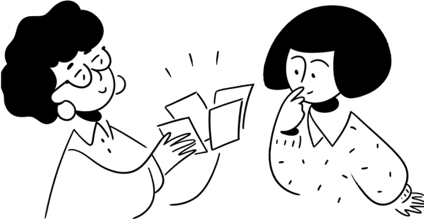 非営利団体のチームメンバーと一緒に作業するコンサルタントのイラスト。