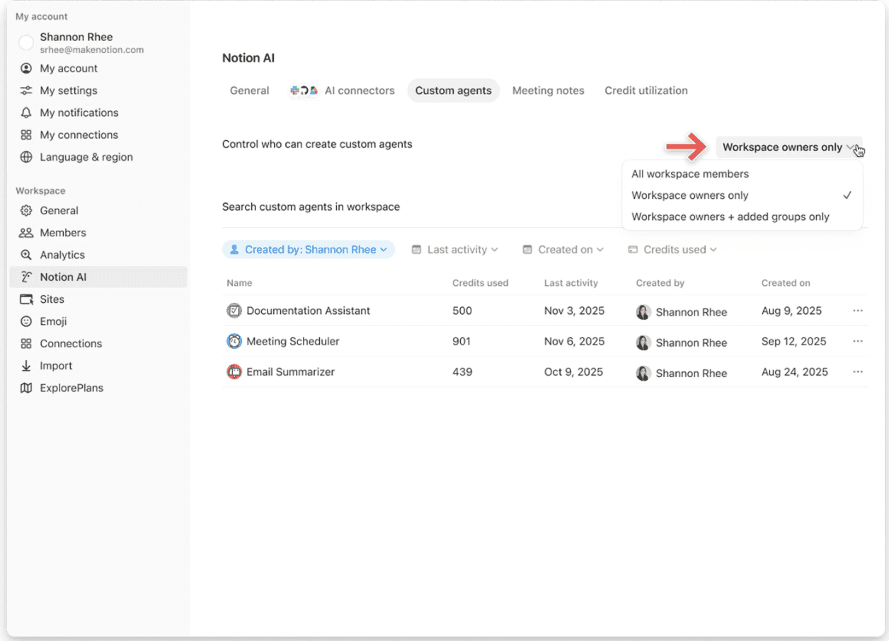 HC: Control who can create agents