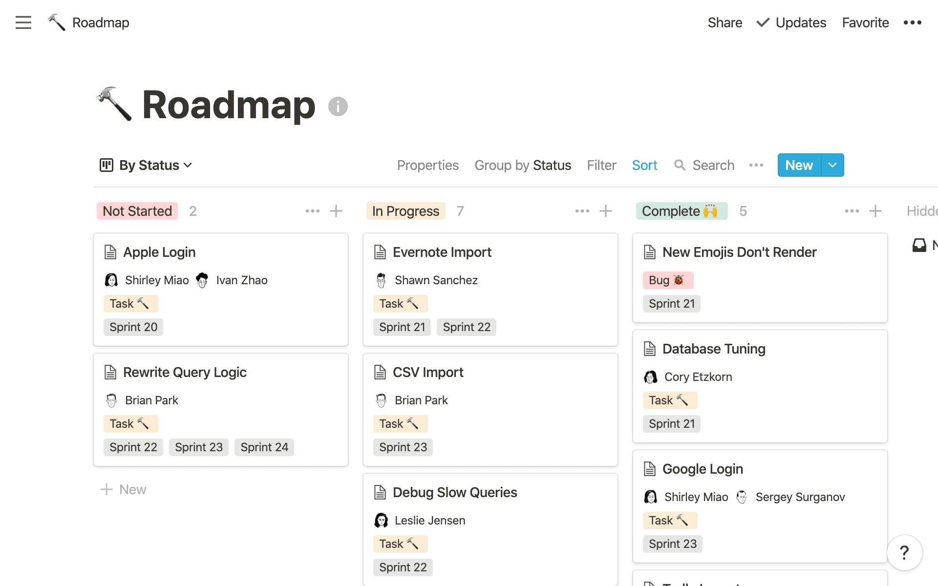 Share your product roadmap to bring the team together.