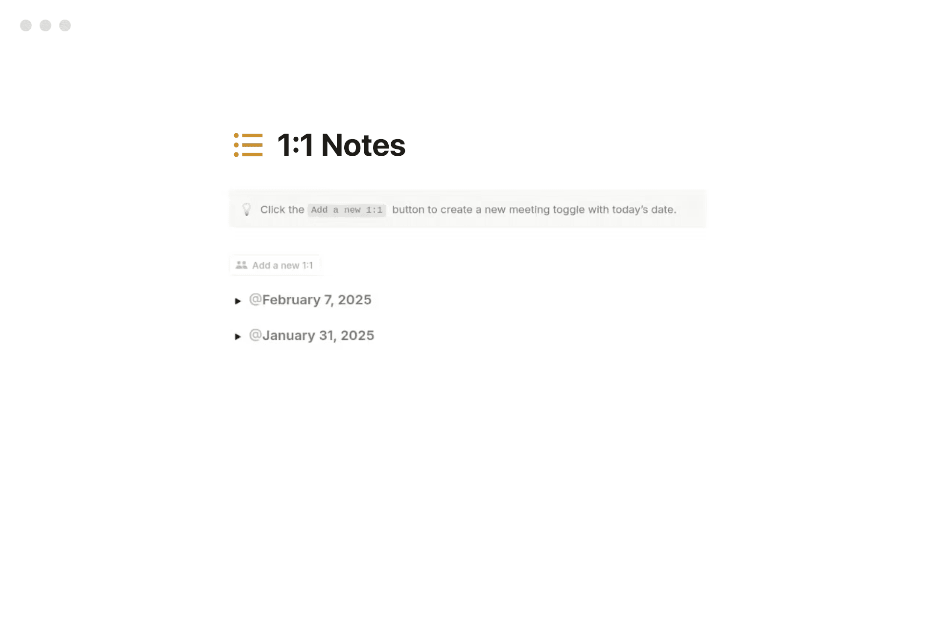 Réunions individuelles rapides