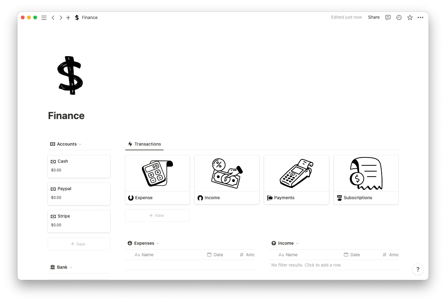 Finance tracker template thumbnail