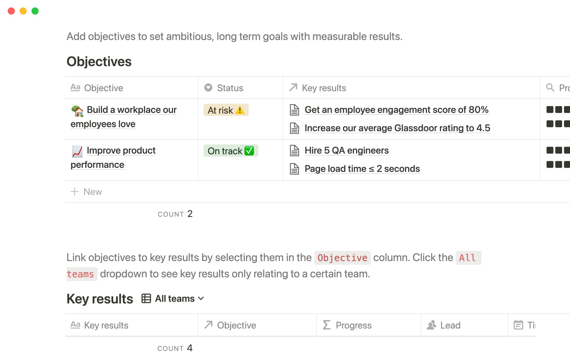 Build an efficient, organized OKR tracker with Notion