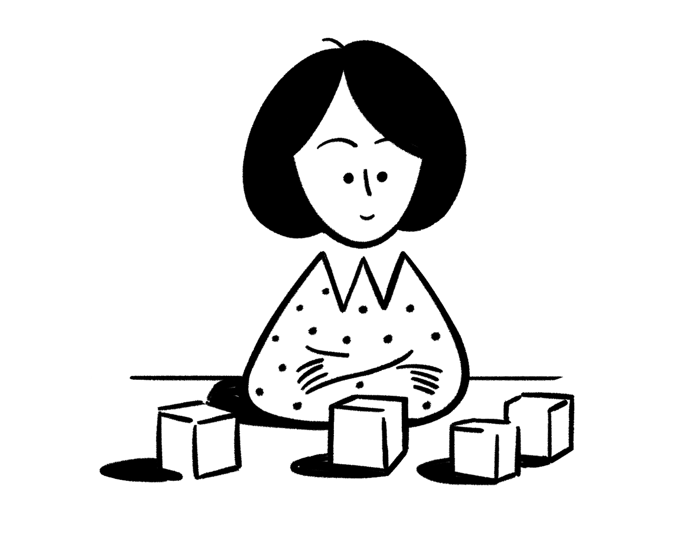 Ilustración de una persona empezando a usar los bloques de Notion