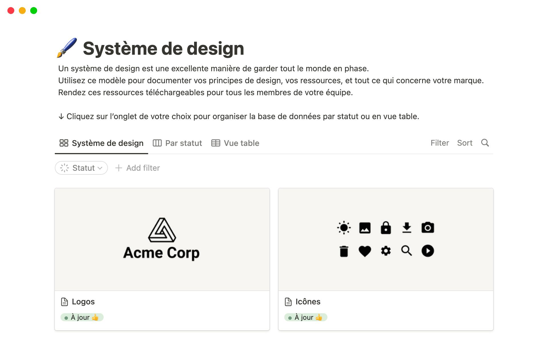 The desktop image for the Design system template