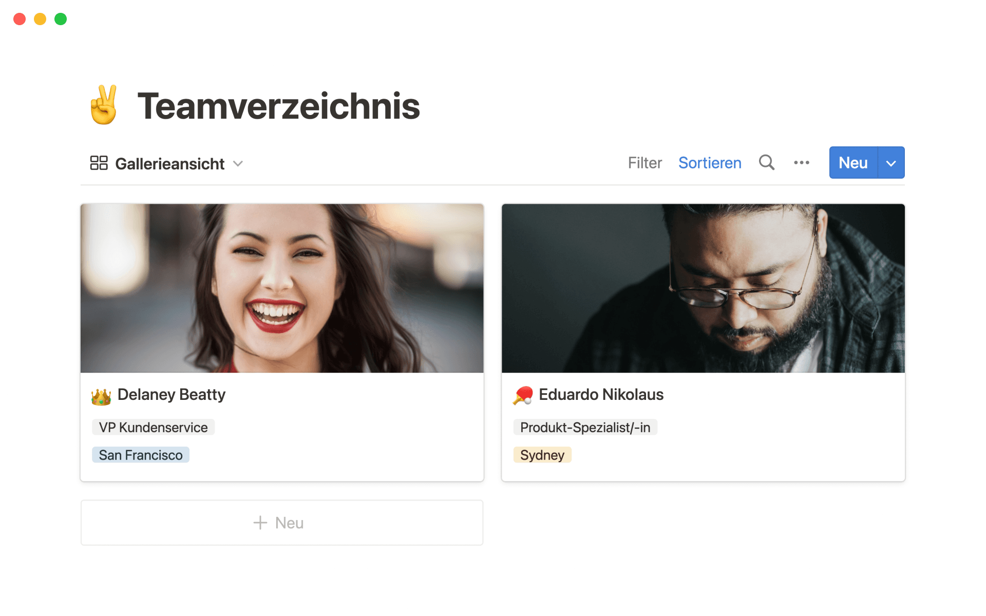 Create a space for your employees in your business directory.