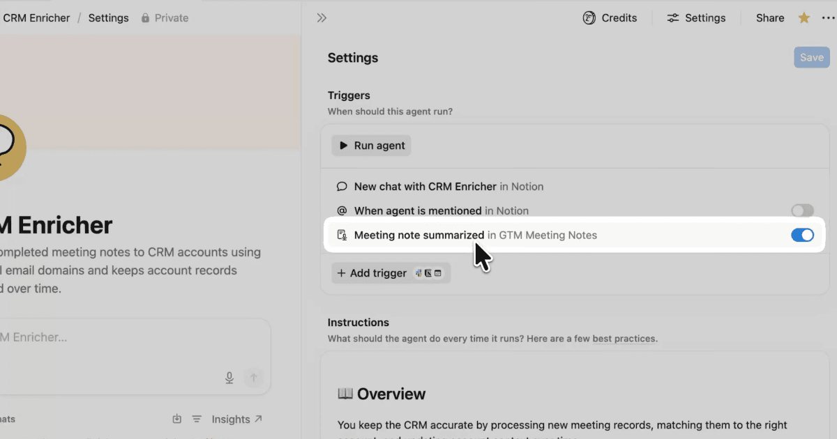 AI Meeting Notes can now trigger Custom Agents