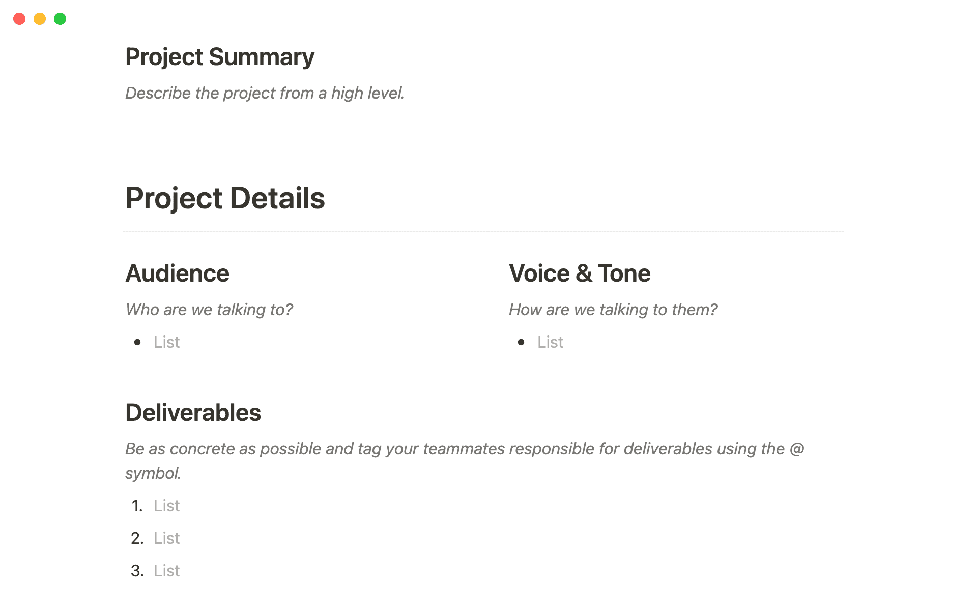 Create organized pages with custom properties.