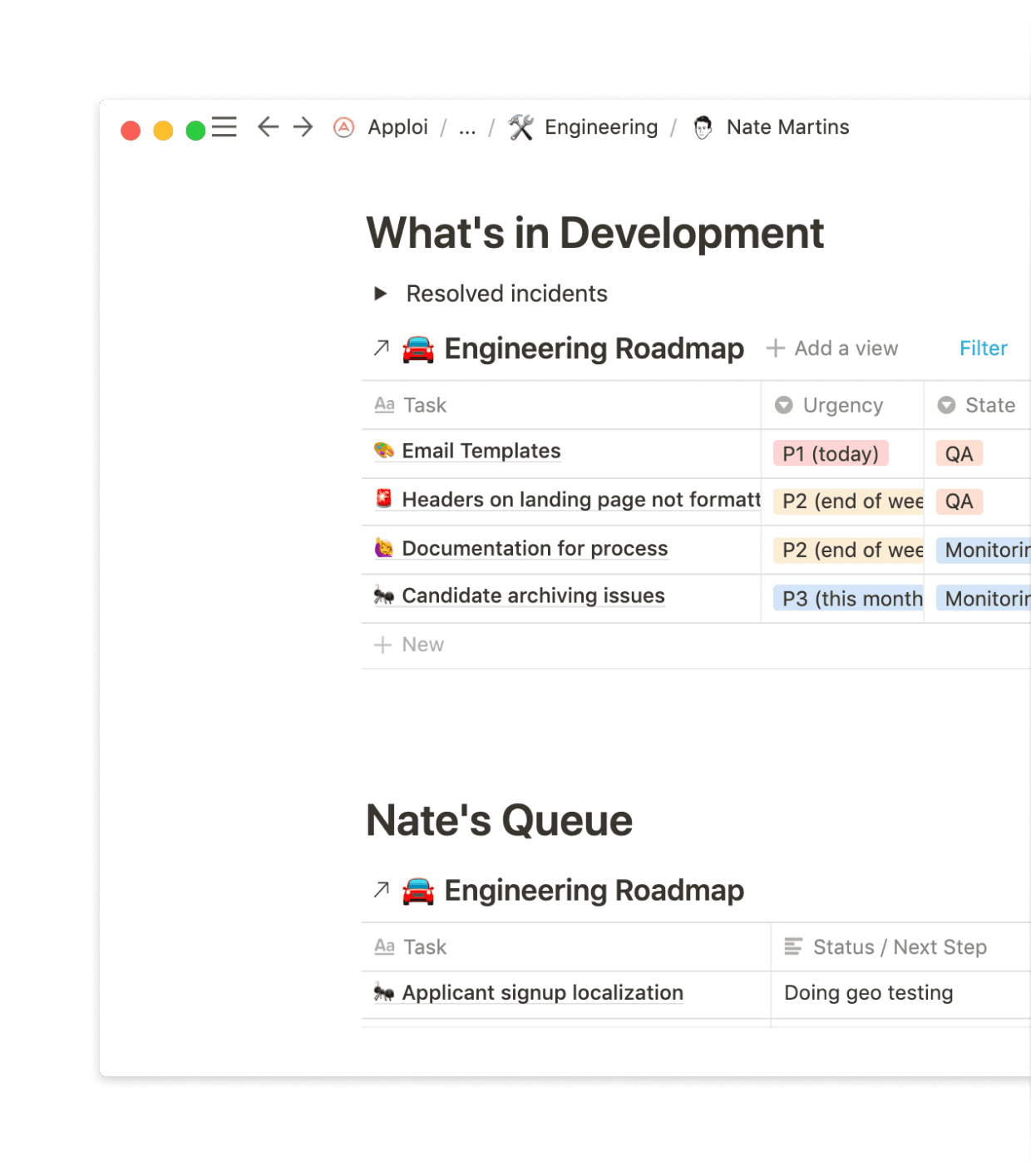 Apploi personal homepage
