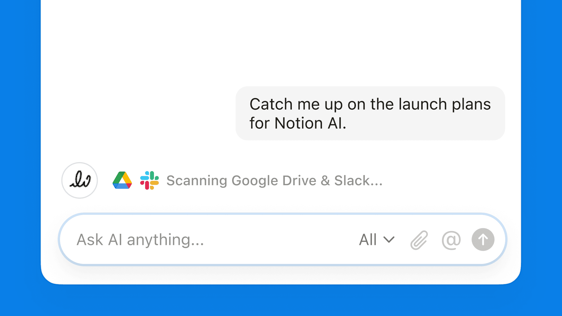 Basta um prompt para a nova IA do Notion extrair todas as informações de que você precisa do Notion, Slack e Google Drive.