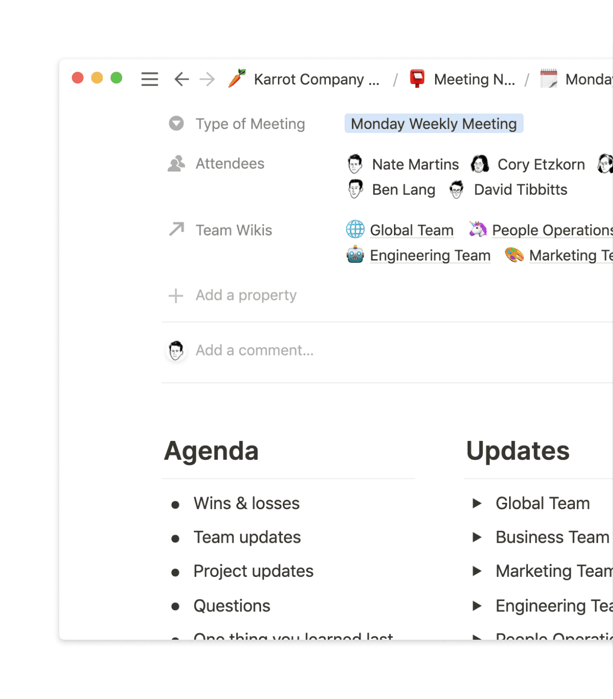 Karrot meeting notes