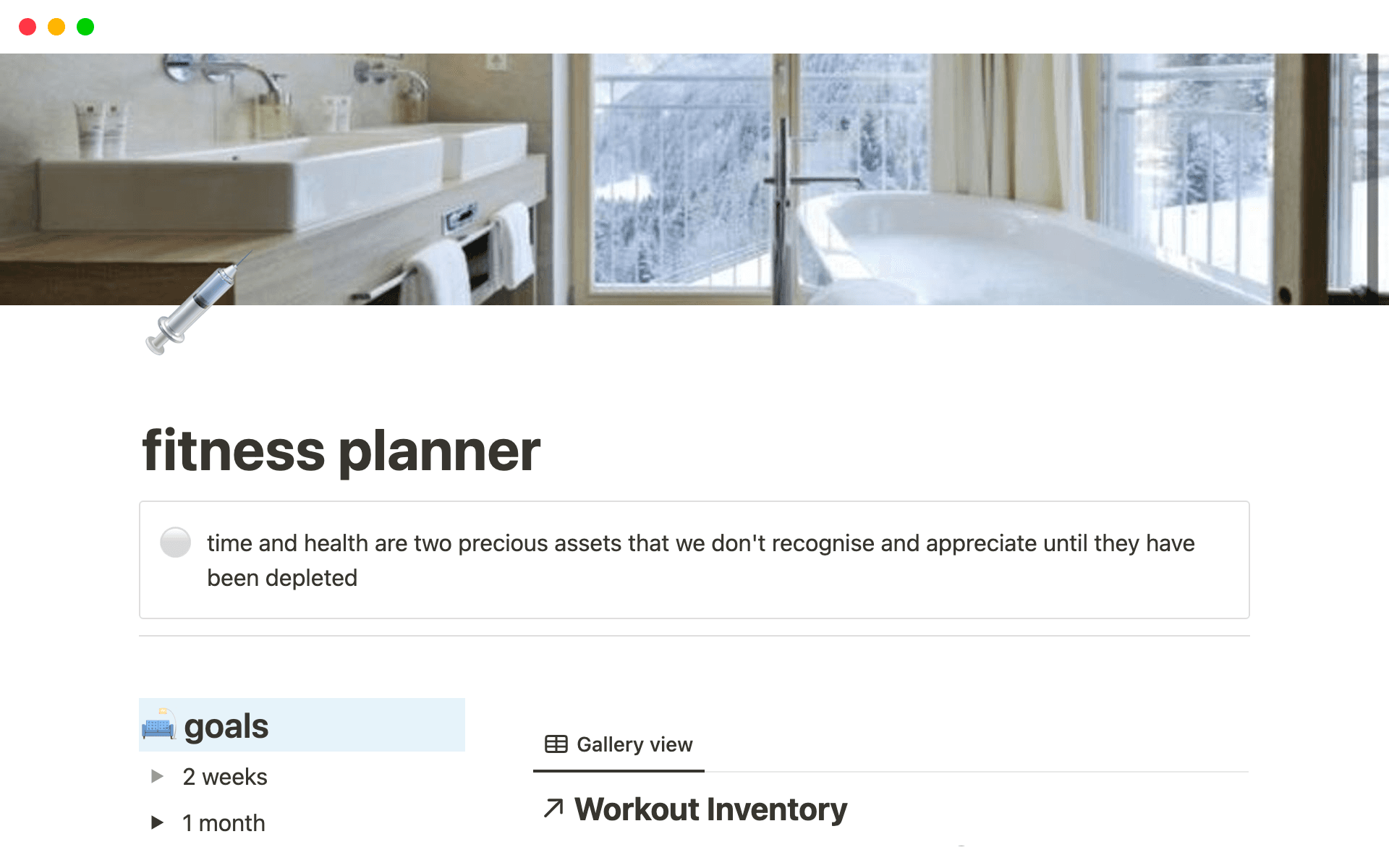 fitness planner template