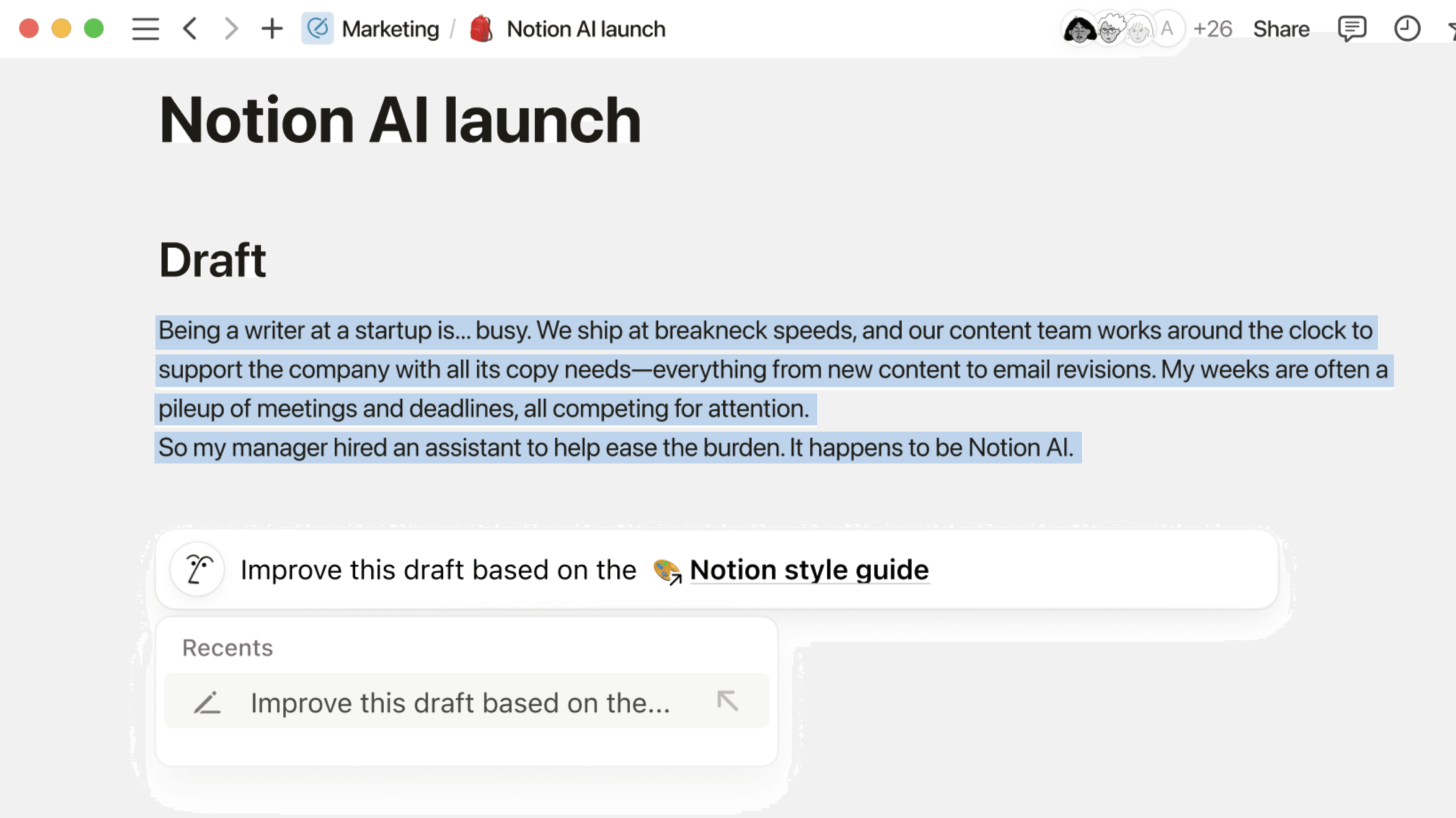 Mixpanel daily standup template