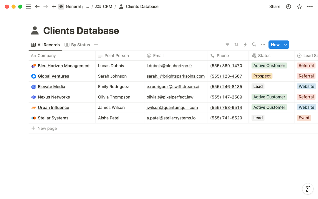 Complex Client Database A simple CRM for strengthening client relationships and managing work
