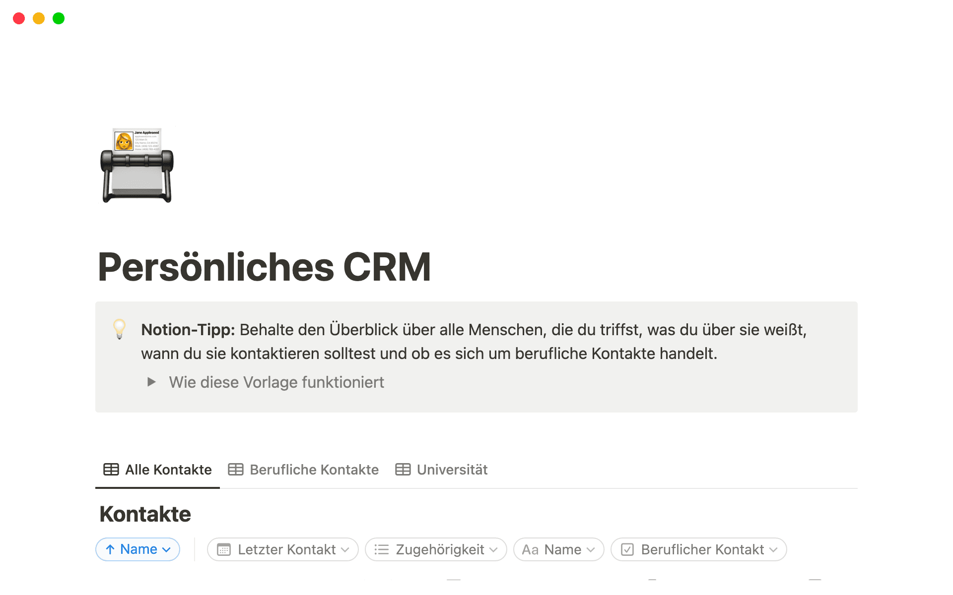 Partnerships CRM template