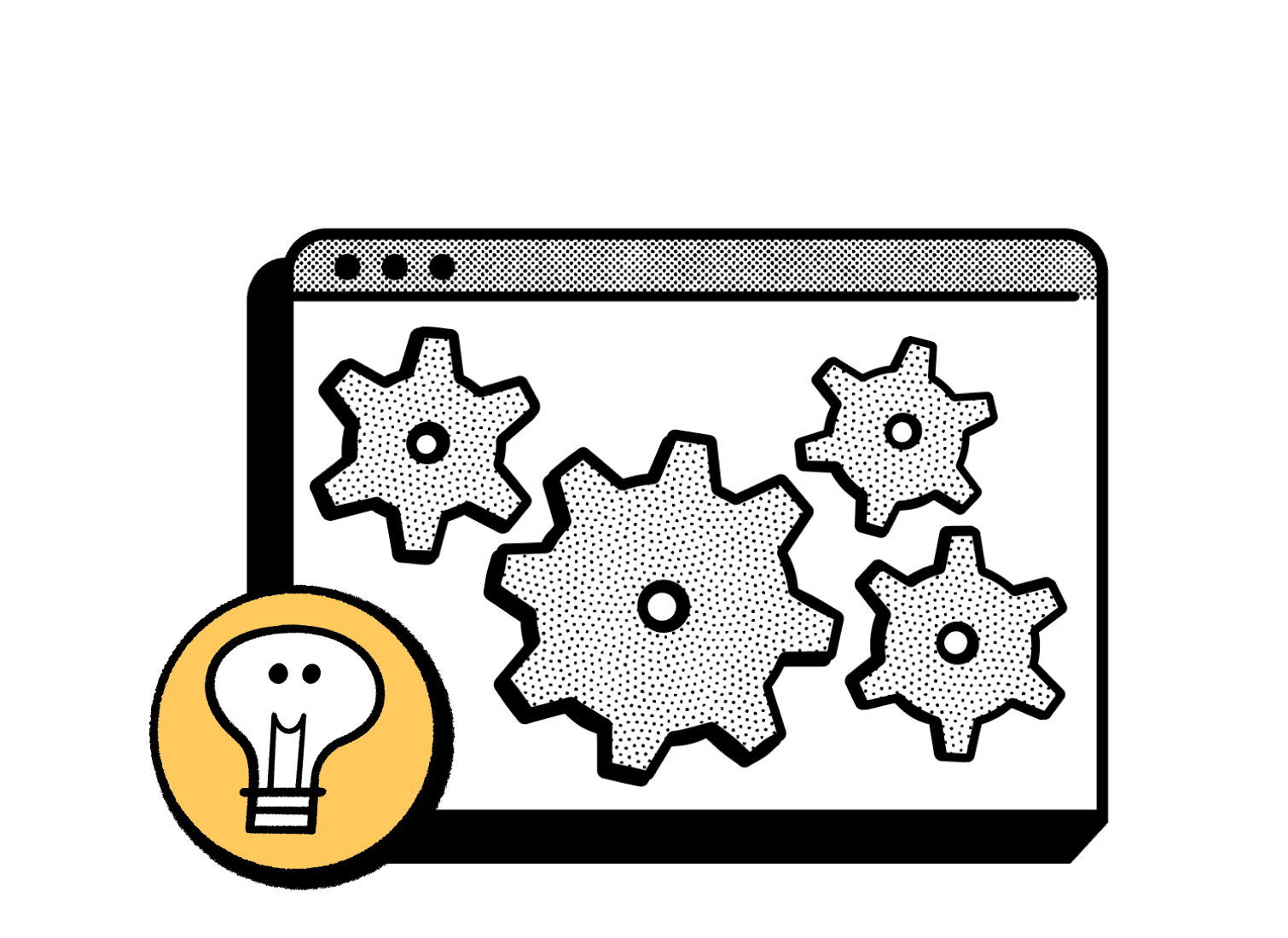 Illustration - UI - Gear, Lightbulb