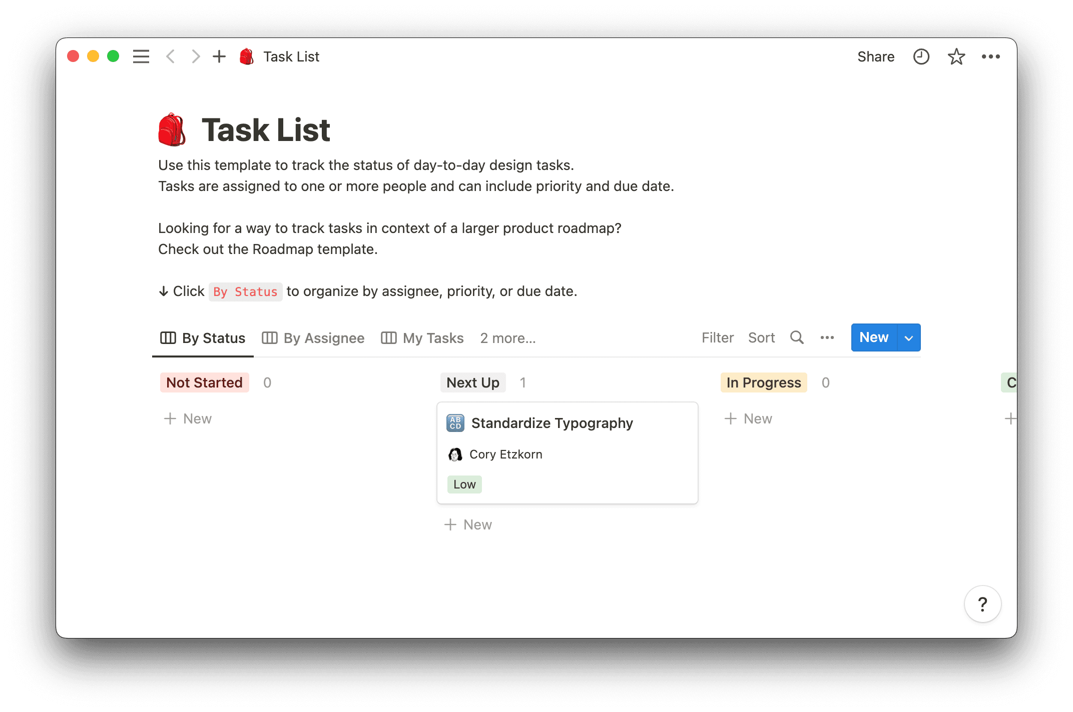 task list template