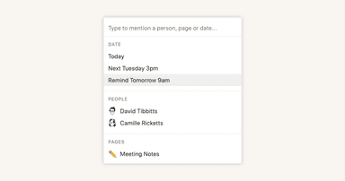 Reminders & @mentions